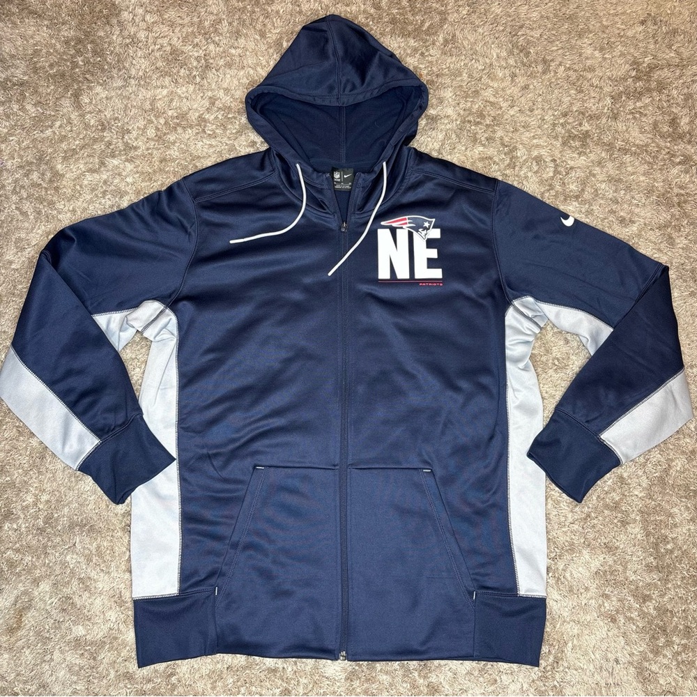 Nike Men's Blue and Gray Hooded Jacket